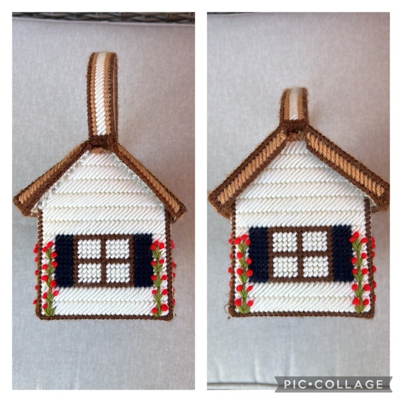 Needlepoint Kit Vintage Bag-Arm Carry Style-Cottage Core Mini House - Picture 8 of 16